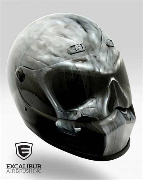 Punisher Motorcycle Helmet L Designed And Airbrushed By Ian Johnson