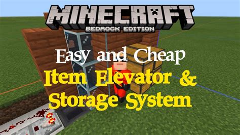 Minecraft Bedrock Item Elevator And Storage System Tutorial Youtube