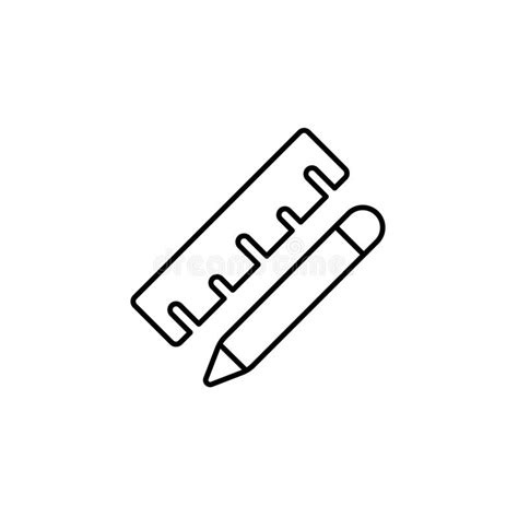 Line Vector Icon Geometry Measuring Ruler Outline Vector Icon Stock