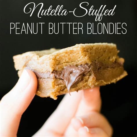 Nutella Stuffed Peanut Butter Blondies A Bajillian Recipes Recipe
