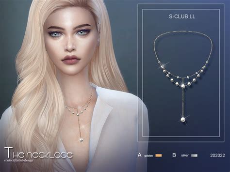 The Sims Resource S Club Ts4 Ll Necklace 202022 Fancy Necklace Pearl