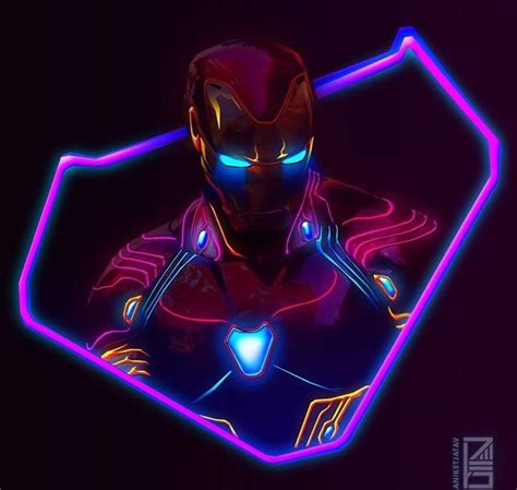 Neon Avengers By Aniketjatav Rmarvel