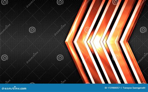 Red Orange And Black Shiny Metal Background And Mesh Texture Stock