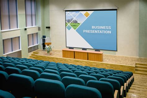 Mockup Showing Conference Hall Presentation Screen Free Resource Boy