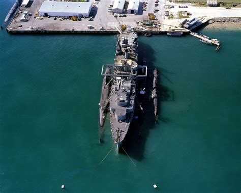 An Overhead Bow View Of The Submarine Tender Uss Proteus As 19 With