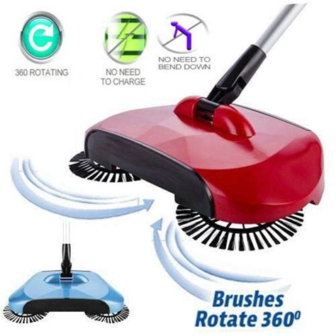 Aling 3 In 1 Household Hand Push Sweeper Broom 360 Degree Rotating