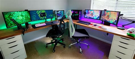 His And Hers Setup Finally Complete Game Room Gaming Room Setup Couple Gaming Room Setup