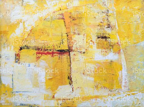 Abstract Yellow Background Painting On Canvas Stock Photo Download