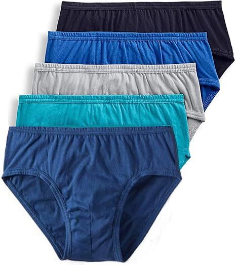 Life By Jockey Mens 5 Pack Assorted Solid Color Cotton Low Rise Briefs