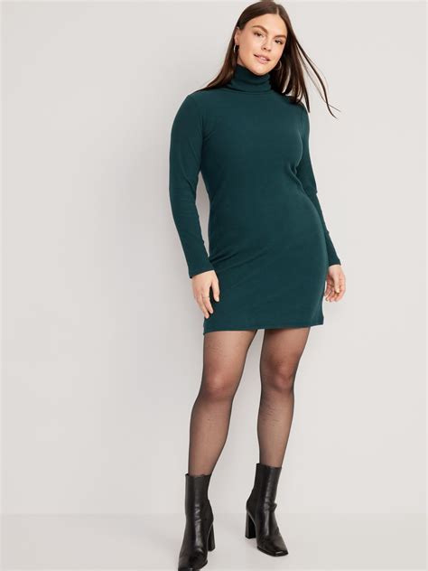 fitted mock neck rib knit mini dress old navy