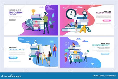 Education Landing Pages Stock Vector Illustration Of Icon 156423710