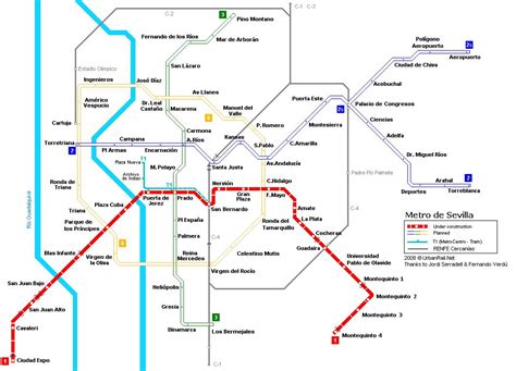 Metro Sevilla Mappa Mappa Della Metropolitana Di Siviglia Andalusia