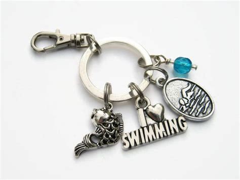I Love Swimming Keychain Swimmer Zipper Pull Personalized Etsy