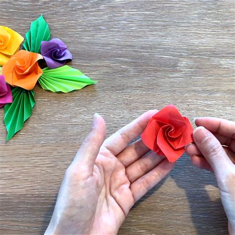 How To Make A Simple Origami Rose Origami Rose Origami Easy Easy