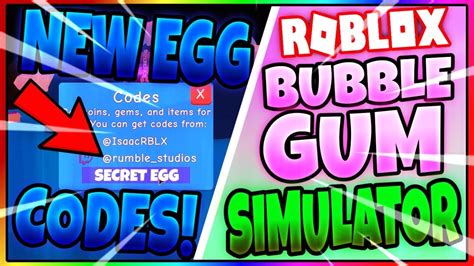New Egg Codes Bubble Gum Simulator Roblox Update Youtube