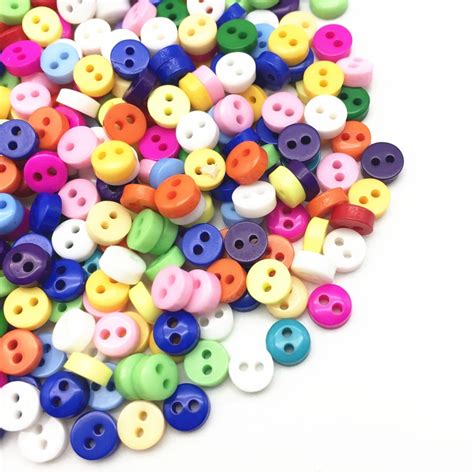 500pcslot Mixed Bright Colors 6mm Round Resin Tiny Buttons Flatback