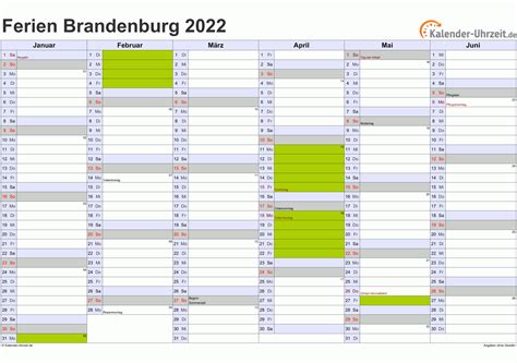 Här kan du online se kalender 2021. Ferien Brandenburg 2022 - Ferienkalender zum Ausdrucken