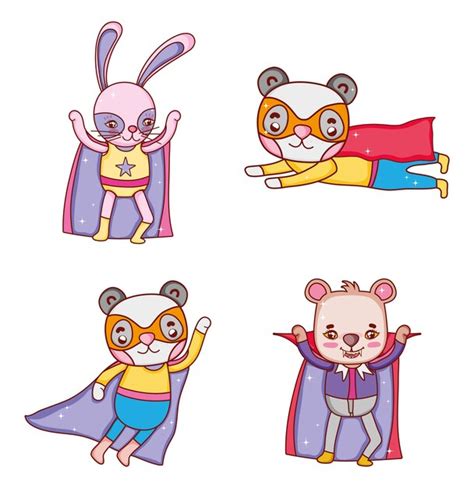 Premium Vector Superhero Animals Cartoons