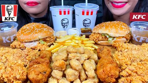 Asmr Kfc Feast Burgers Chicken Tenders Cob Pop Corn Chicken Fries