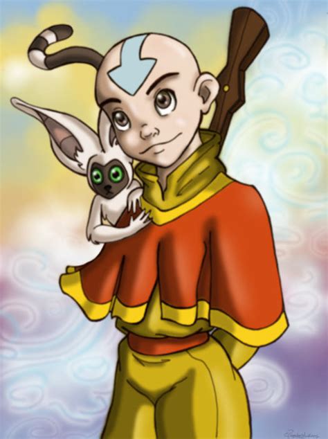 Aang And Momo Colored By Miraelizabeth On Deviantart