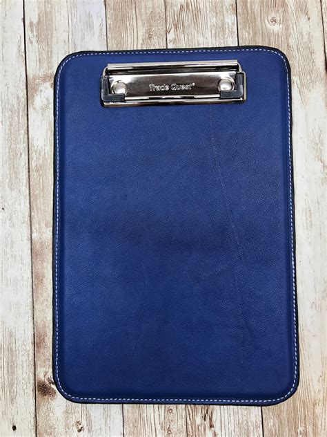 Pad Folio Leather Covered Clipboard Personalized Business Etsy