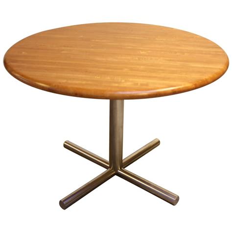 Much cheaper than buying a solid wood table, and such an easy diy project! Cafe-Style Maple Butcher Block Dining Table on Chrome Base ...