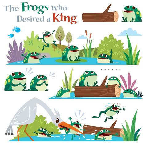 Premium Vector The Frogs Who Desired A King Isolated On White