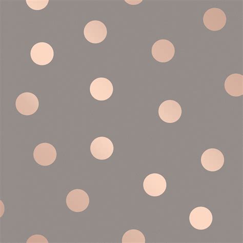 Crown M1493 Starlight Spots Polka Dot Wallpaper Charcoal Rose Gold
