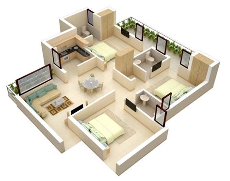 These 3 bedroom, 2 bathroom floor plans are thoughtfully designed for families of all ages and stages and serve the family well throughout the years. | small 3 bedroom floor plansInterior Design Ideas.