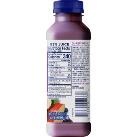 Naked Juice Plant Protein Blueberry Banana Juice Smoothie 15 2 Fl Oz