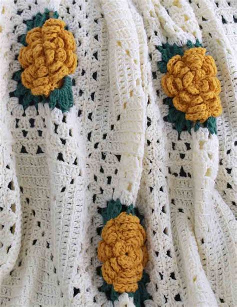 Fashion Rose Afghan Crochet Pattern Maggies Crochet
