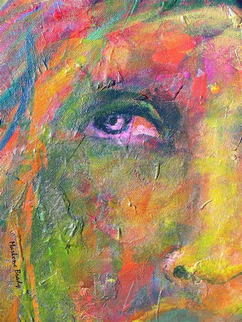 Marlene Brady Textured Abstract Face Paintings