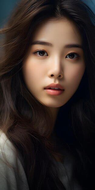 premium ai image korean beautiful actress with blue eyes