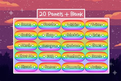 Rainbow Simple Twitch Stream Overlay Package Etsy