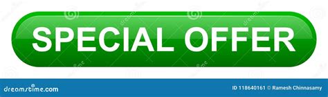 Special Offer Green Rectangle With Rounded Corner Button Stock Vector
