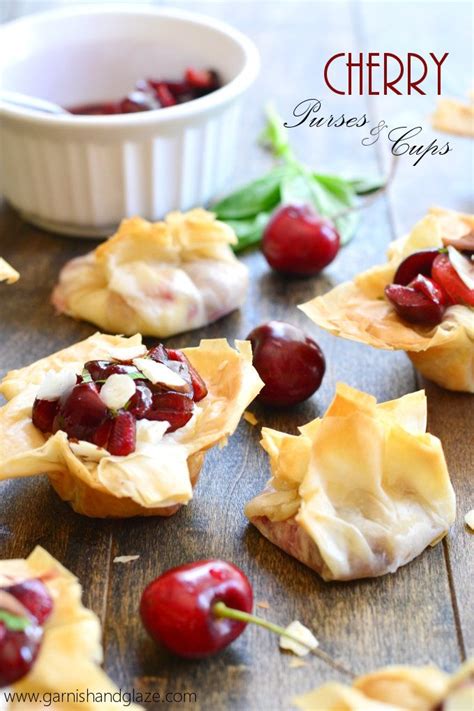 Fill phyllo cups with artichoke dip and top with grated parmesan and fresh parsley. Cherry Purses & Cups | Recipe | Dessert recipes, Phyllo ...
