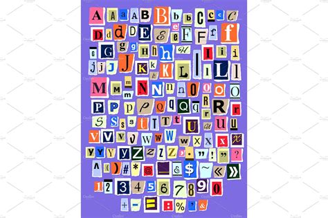 Alphabet Collage Abc Vector Abstract Stock Photos Creative Market