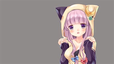 Cat Girl Purple Hair Long Hair Anime Anime Girls Patchouli