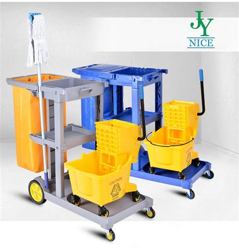 Multipurpose Plastic Hotel Hospital Housekeeping Maid Cleaning Cart