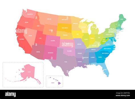 United States Of America Political Map Of Administrative Divisions