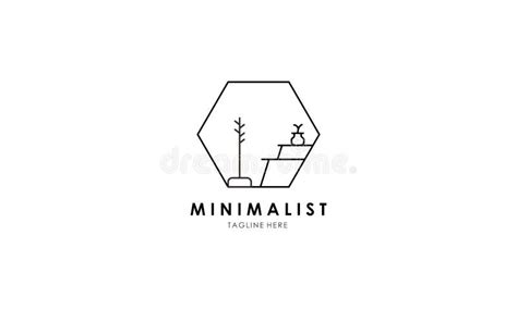 Minimalist Furniture Logo Line Art Furniture Logo Vector Stock