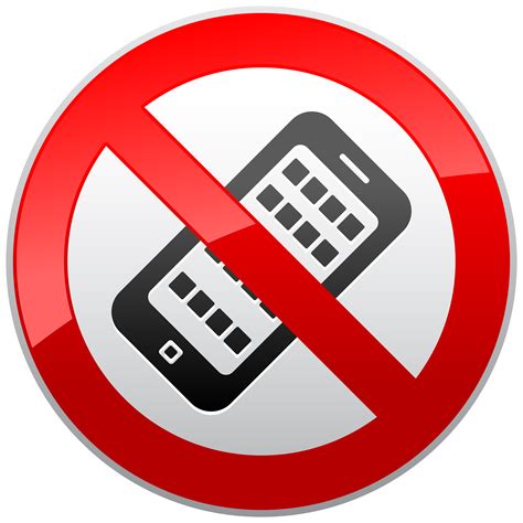 No Activated Mobile Phones Prohibition Sign PNG Clipart - Best WEB Clipart png image