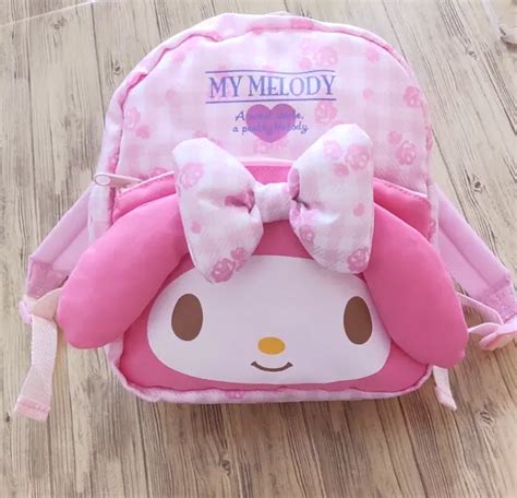 Sanrio My Melody Face Design Kids Backpack Pink Bag Ribbon Character