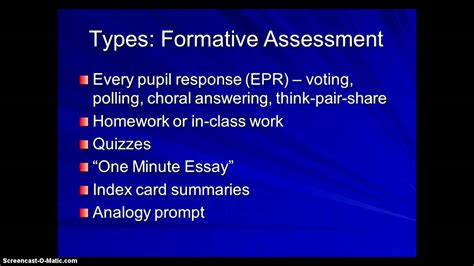 Pre Assessment Part 1 Formative And Summative Youtube