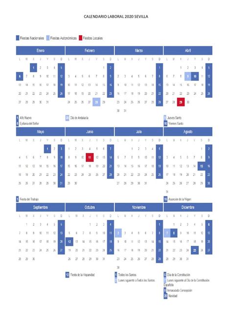 Calendario Laboral Sevilla 2020