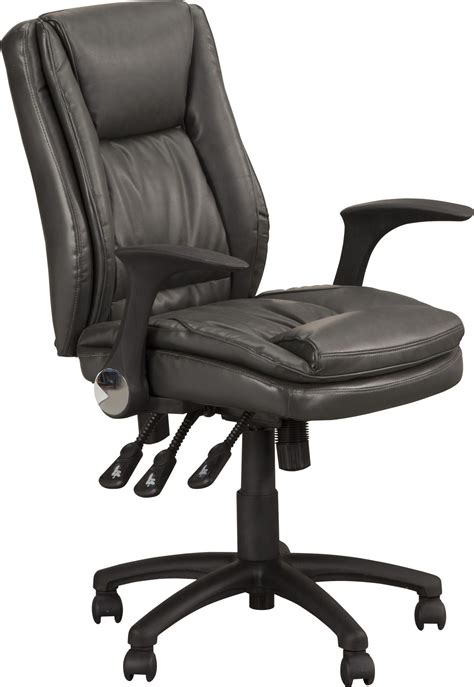 Our fundamental task chair will make an impressive footprint in your office adjust your office desk chair with the pneumatic adjustment lever that controls the height of your seat. Fairview Home Grey Office Desk Bonded Leather Chair with ...
