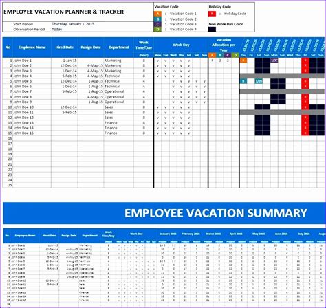 Employee Holiday Schedule Template