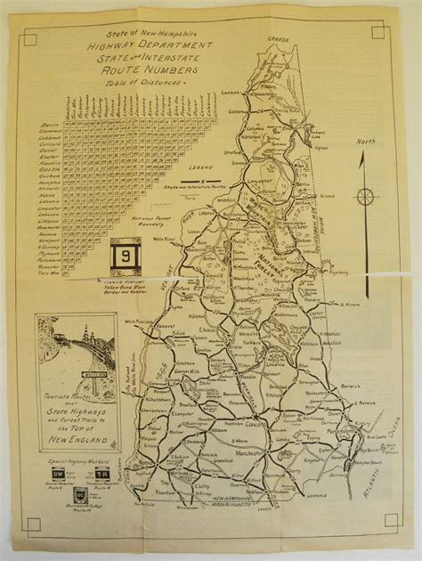 State Highway Map Of Picturesque New Hampshire By New