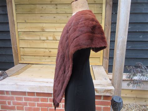 vintage ermine fur stole with 32 ermine tails auburn red etsy