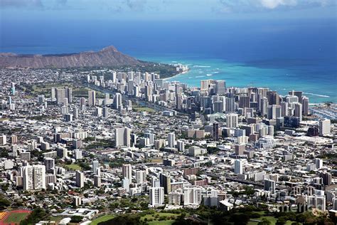 Honolulu Hawaii Aerial Photograph By Bill Cobb